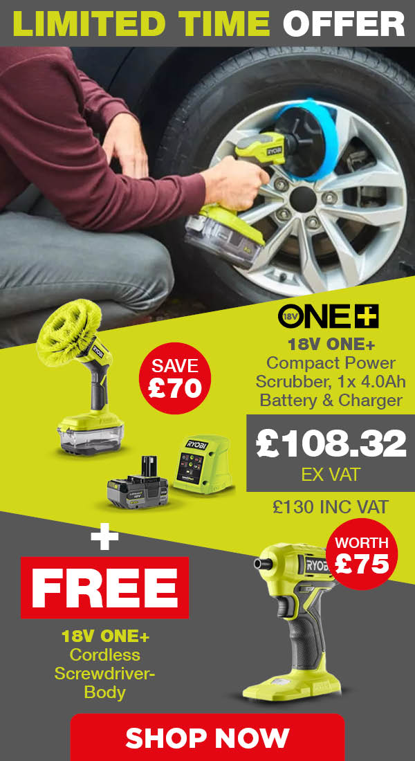Ryobi 18V ONE+ Compact Power Scrubber deal